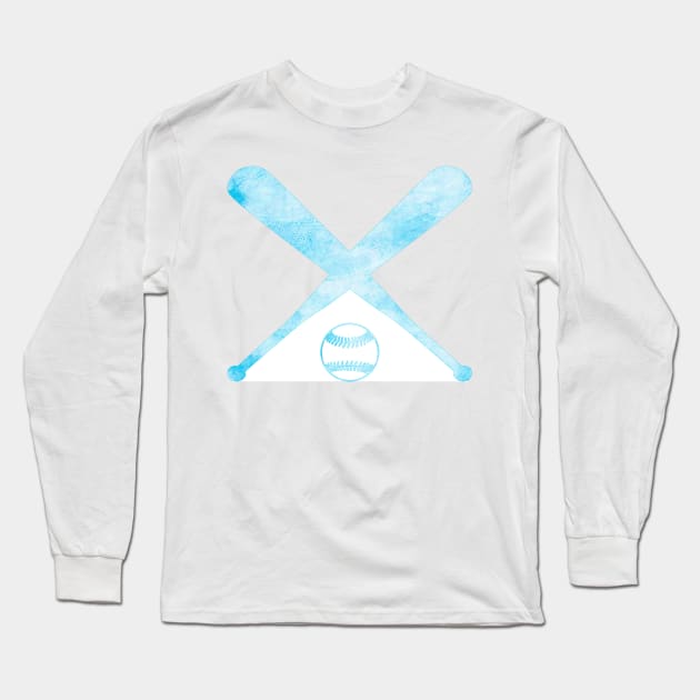 Softball Blue Long Sleeve T-Shirt by hcohen2000